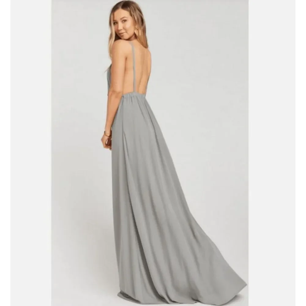 Show Me Your Mumu Amanda Maxi Dress Halter Neck Elastic Back Sage / Gray Size XS
